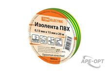 Изображения товара Изолента ПВХ 0,13*15мм Желто-Зеленая 20м | SQ0526-0017 | TDM