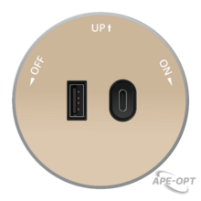 Изображения товара MULTITRACK Розетка 2хUSB (тип А+С) 18 Вт, 5 В/3 А ПЕСОЧНЫЙ | MTK13003P | SE