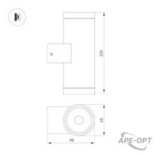 Изображения товара Светильник LGD-RAY-WALL-TWIN-R65-2x12W Day4000 (GR, 6 deg, 230V) (Arlight, IP65 Металл, 3 года) |044232| Arlight