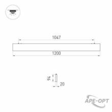 Изображения товара Светильник ALT-LINEAIR-FLAT-UPDOWN-DIM-S2094-1200-40W Day4000 (BK, 100 deg, 230V) (Arlight, IP20 Металл, 3 года) | 031471 | Arlight