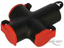 Изображения товара Колодка ЭРА KB-3e-R-IP44 с заземлением 3 розетки 16A IP44 красная | Б0072714 | ЭРА