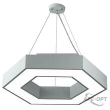 Изображения товара Светильник светодиодный Geometria Hexagon SPO-123-W-40K-045 45Вт 4000К 2500Лм IP40 600*600*80 белый подвесной | Б0050554 | ЭРА