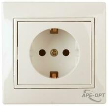 Изображения товара 1-202-02 Intro Розетка 2P+E Schuko, 16А-250В, IP20, СУ, Plano, сл.кость | Б0027610 | Intro