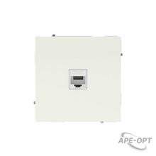 Изображения товара Компьютерная розетка RJ-45 без шторки, кат.5е одинарная, KANT, белая магнолия | 7000663 | DKC