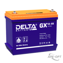 Изображения товара Аккумуляторная батарея Solar серии GX 12-55 12В/55Ач | GX 12-55 | DELTA