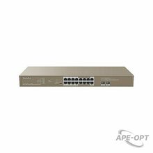 Изображения товара Tenda TEG1118P-16-250W - Коммутатор PoE неуправляемый, 16 портов PoE 10/100/1000 Base-TВ (IEEE 802.3af/at) автоматически идентифицирует устройства с питанием от PoE