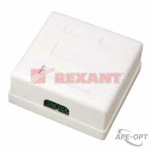 Изображения товара Розетка компьютерная 2-порта RJ-45(8P8C), категория 5е, внешняя | 03-0151 | REXANT