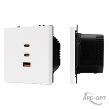 Изображения товара ARL NOBE USB Розетка тип А+С+С софт-тач белый кварц SCT-MUACC-SFPL-FC-WH (65W, QC3) | 061839(1) | Arlight