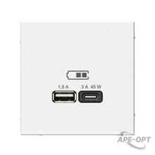 Изображения товара ArtGallery Белый Розетка USB A + тип-C 45Вт высокоскор.заряд