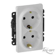 Изображения товара Valena LIFE DIY Белый Розетка 2-ая с/з с защитными шторками, безвинт.зажим | 753426 | Legrand