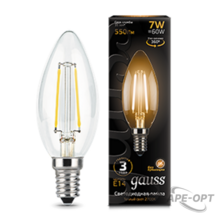 Изображения товара Лампа светодиодная LED 7Вт E14 220В 2700К свеча | 103801107 | Gauss