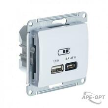 Изображения товара Glossa Белый USB Розетка A + тип-C 45W высокоскорост