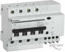 Изображения товара Выключатель автоматический дифференциального тока АД14 4п 50А C 50А тип AC (7,4 мод) | MAD15-4-050-C-030 | GENERICA