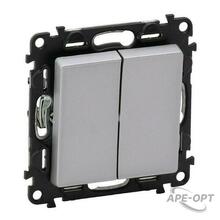 Изображения товара Valena LIFE DIY Алюминий Выключатель 2-клавишный 10А 250В | 752605 | Legrand