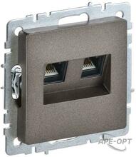 Изображения товара BRITE Розетка двойная RJ11+RJ45 кат.5E РК/Т12-БрТБ темная бронза | BR-KT20-O-1-K45 | IEK