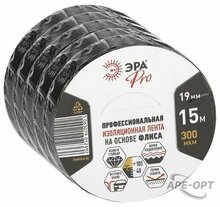 Изображения товара Набор изолент ЭРА SET5-1915FL тканевая флис 5 шт 19мм х 15м 300мкм черная | Б0072135 | ЭРА