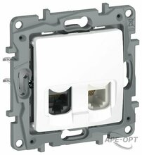 Изображения товара Etika Белый Розетка двойная RJ11+RJ45 кат.5E UTP | 6722521 | IEK