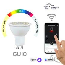 Изображения товара Умная лампа GU10 EKF Connect 5W WIFI RGBW | slwf-gu10-rgbw | EKF
