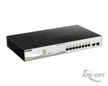 Изображения товара DGS-1210-10MP/F3A PROJ Настраиваемый L2 коммутатор D-Link с 8 портами 10/100/1000Base-T и 2 портами 1000Base-X SFP (8 портов PoE 802.3af/at, PoE-бюджет 130 Вт)