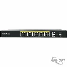 Изображения товара P124GH - Коммутатор Netis неуправляемый, 24 порта 100 Мбит/с PoE+ , 1 порта 1000 Мбит/с Uplink RJ45, 1 SFP порт Uplink, 1 COMBO port (SFP + GE) PoE бюджет 360Вт