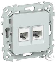 Изображения товара FLITE Розетка 2-ая компьютерная RJ45 кат.5Е UTP РК5е-2-0-ФлЖ жемчуг | FI-K22-1-K36 | IEK