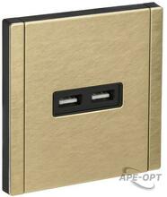 Изображения товара FORTE&PIANO Розетка USB A+A 3,1А FP649M металл шампань | FP-U21-D31-M-K37 | IEK