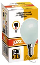Изображения товара Лампа накаливания ЛОН 40Вт E14 240В P45 frosted | 3320294 | Jazzway