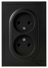 Изображения товара Розетка Galaxy 15-2107-05 без заземления двойная 2X2P 16А-250В IP20 антрацит | Б0071701 | ЭРА