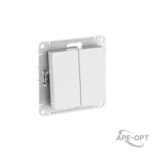 Изображения товара AtlasDesign Aqua Белый Выключатель 2-клавишный IP44,сх.6, 10АХ,механизм, быстрозажимные клеммы | ATN440151S | SE