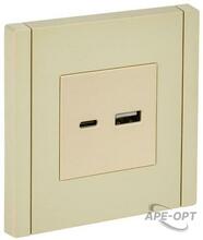 Изображения товара FORTE&PIANO Розетка USB A+C 18Вт FP451 ваниль | FP-U22-018-K10 | IEK