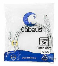 Изображения товара Cabeus PC-UTP-RJ45-Cat.5e-1.5m - Патч-корд U/UTP, категория 5е, 2xRJ45/8p8c, неэкранированный, серый, PVC, 1.5м