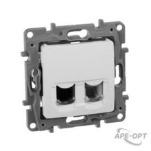 Изображения товара Etika Белый Розетка телефонная + компьютерная (RJ11+RJ45) 5 кат