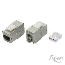 Изображения товара Модуль  Keystone RJ45 CAT6 экранированный(STP), 90 градусов, серебристый(форм-фактор S19) | RNK6F90TL | DKC