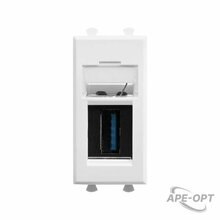 Изображения товара USB 3.0  розетка "Белое облако" Avanti модульная, тип А-А, 1 мод | 4400301 | DKC