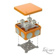 Изображения товара Коробка огнестойкая для о/п двухкомпонентная 60-0300-FR6.0-8 Е15-Е120 100х100х50 IP66 8p, 6.0 мм.кв.| 60-0300-FR6.0-8 | Промрукав