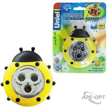 Изображения товара Cветильник-ночник Божья Коровка DTL-354 Божья Коровка/Yellow/3LED/3AAA питание от 3-х батареек AAA (в комплект не входят).-желтый | 07718 | Uniel