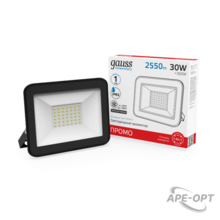 Изображения товара Прожектор светодиодный LED Elementary 30W 2100lm IP65 6500К черный ПРОМО 1/10 | 613100330P | Gauss