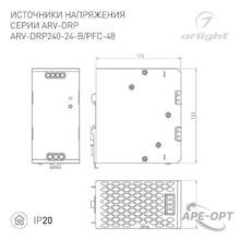 Изображения товара Блок питания ARV-DRP240-24-B (24V, 10A, 240W, PFC) (Arlight, IP20 Металл, 5 лет) | 037155 | Arlight