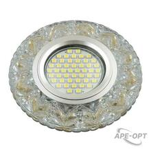 Изображения товара Светильник декор.встр Luciole DLS-L146 GU5.3 GLASSY/GOLD GU5.3 доп.LED подсветка 3Вт, стекл,зерк./прозр.+светло-желтый