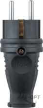 Изображения товара Вилка 61 368 NCA-PLR02-16A-E-IP44-BL прямая с/з каучук черная |61368 |Navigator