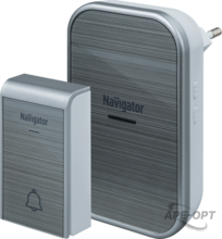 Изображения товара Звонок электрический беспроводной NDB-D-AC04-1V1-S | 80507 | Navigator