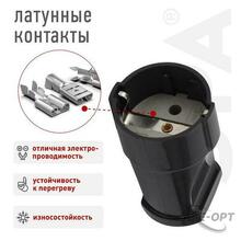 Изображения товара Rx2-B ЭРА Розетка кабельная с/з прямая 16A черная (24/384/4608) | Б0039683 | ЭРА