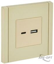 Изображения товара FORTE&PIANO Розетка USB A+C 3,1А FP450 ваниль | FP-U22-D31-K10 | IEK