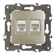 Изображения товара 14-3108-04 Розетка 2хRJ45, IP20, шампань | Б0034311 | ЭРА