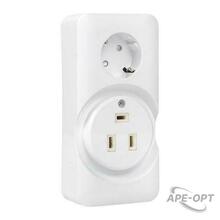 Изображения товара Розетка двойная (РШ/евро) 32А/16A 250В 2P+PE бел