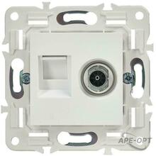 Изображения товара SKANDY Розетка двойная TV+RJ45 кат.6E SK-A15W арктический белый | SK-AK20-2-K01 | IEK