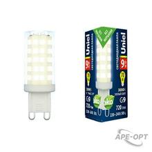 Изображения товара Лампа светодиодная LED-JCD-9W/3000K/G9/CL GLZ09TR LED, прозр 3000К | UL-00006488 | Uniel