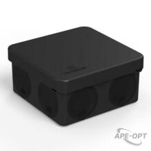 Изображения товара Коробка распределительная 80х80х40мм IP66 8 вводов черная для прямого монтажа двухкомпонентная безгалоген (HF) (132шт/кор) | 60-0210-9005 | Промрукав