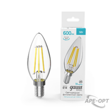 Изображения товара Лампа светодиодная Basic Filament Свеча 5W 600lm 4000K E14 LED 1/10/50 | 50312252 | Gauss