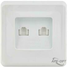 Изображения товара ВЕГА белый Розетка компьютерная 2-местная RJ45 Cat5e РК10-2-ВБ | EKV25-K01-DM | GENERICA